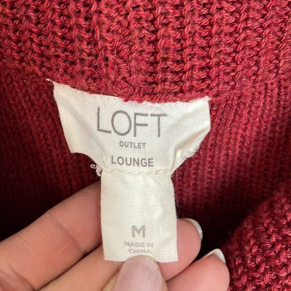 Loft outlet lounge dark red sleeveless turtleneck sweater tunic  women’s size M - Picture 3 of 10